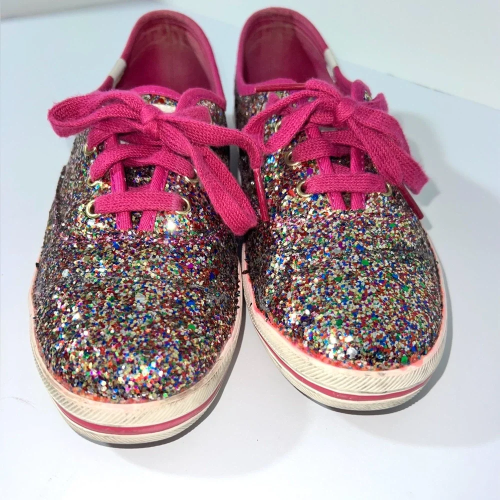 Kate Spade New York Champion Magenta Glitter Sneakers Keds sz 7‎